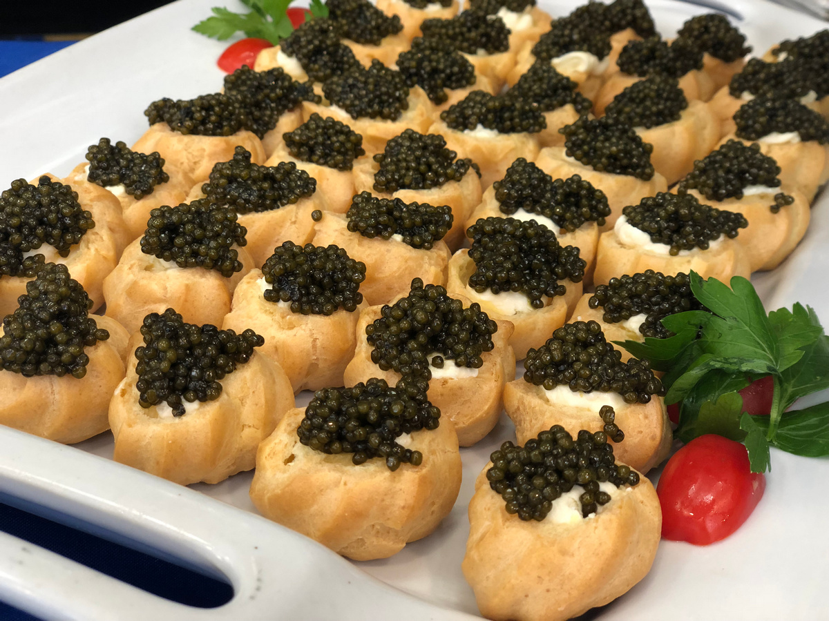 Black Caviar Cream Cheese Profiterole